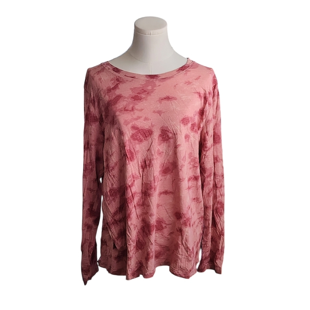 Vintage Sonoma Pink Tie Dyed 100% Cotton Casual long Sleeve Tee Size Extra Large